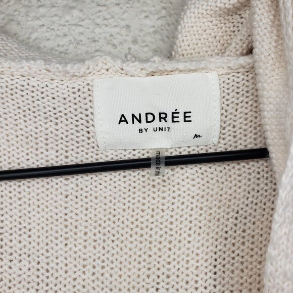 Anree by Unit Sz M Beige Knit Hooded Long Cardigan - Picture 5 of 5